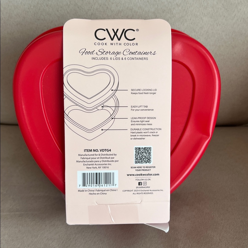 NEW Cook With Color Heart-Shaped Food Storage Containers ❤️🩷❤️🩷 - Picture 9 of 16